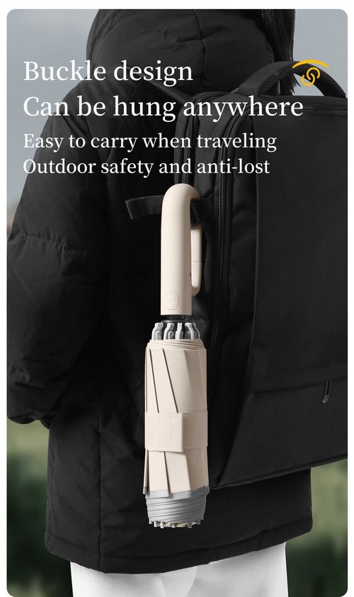 Ring buckle umbrella, Reflective Safety Strip, Sturdy Windproof, Travel Portable