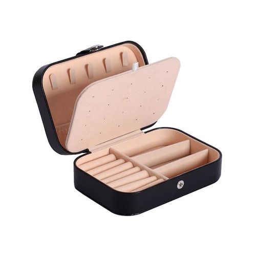 Jewelry Box Jewelries Storage Case PU Leather Organizer - 16.5*11.5*5.5cm - Black