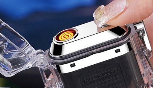 Waterproof Outdoor Arc Electric Lighter USB Rechargeable Lighter LED Flashlight Double Arc Plasma Lighter Perfect for Camping Hiking Traveling