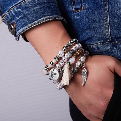 4 PCS Bohemian Beaded Bracelets