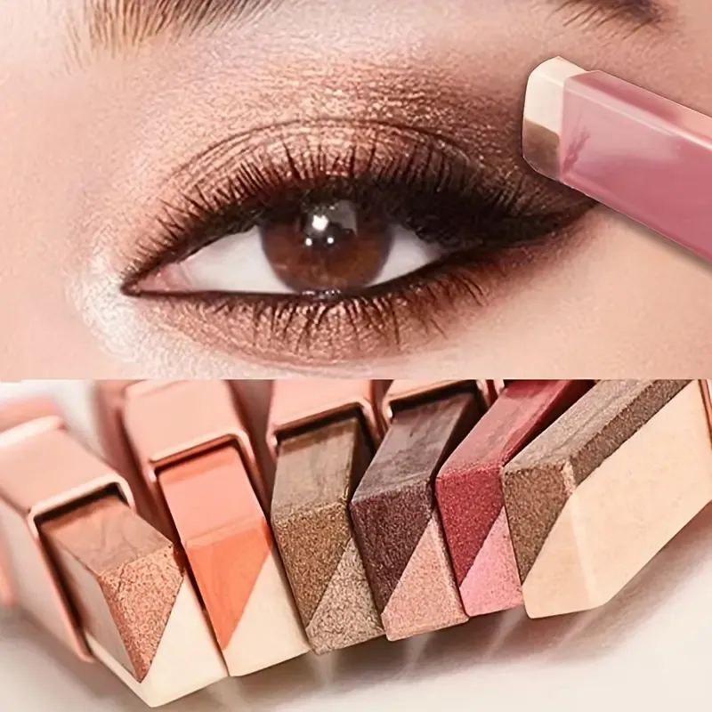 6 colors Long Lasting Lazy Eyeshadow Two Tone Gradient Glitter Eyeshadow Stick For Daily For Music Festival