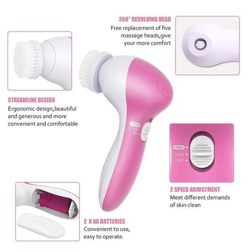 5 In 1 Electric Face Cleansing Brush + Free Battery Gift