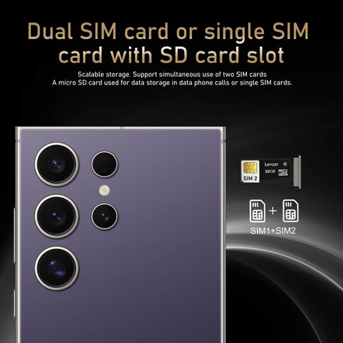 S24 Ultra Black Unlocked Dual SIM 4G Android Phone with Android 13, 16GB+1TB RAM, 7.3-inch HD Display, 8000mAh Battery, Face Recognition, GPS, Built-in Pen, Comes with Earphones, Case, Type-cu Cable, Screen Protector, Festive Birthday Gift!