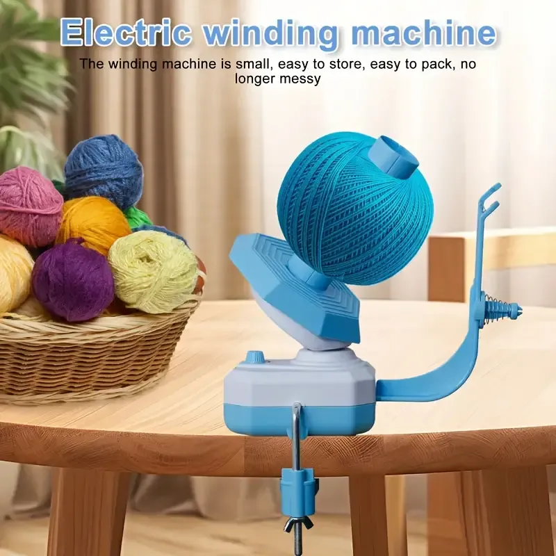 Electric Yarn Winding Machine, Usb-Powered Ball Winder, Adjustable Tension Knitting Wool Rewinder, No Batteries Required, Available in Blue And Pink Options.