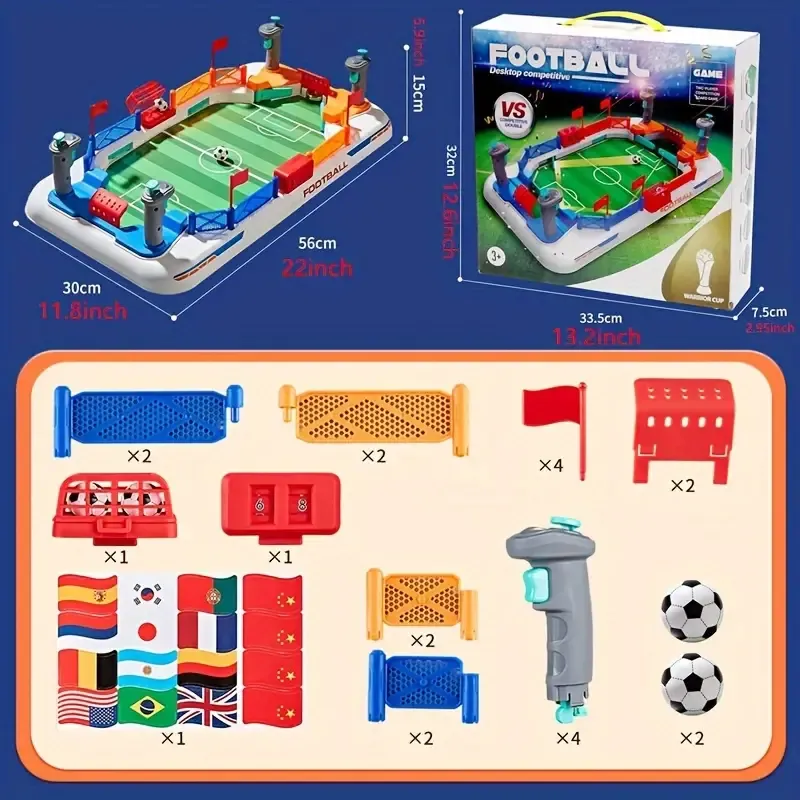 Tabletop Football Game for 2 - Family Fun Interactive Board Game for Teens and Adults, Durable Plastic Frame, Mixed Colors