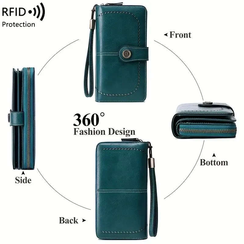 RFID Blocking Large Capacity Wallet