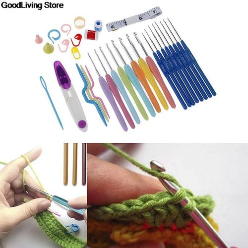53 Pieces Set Yarn Knitting Crochet Hook Set With Box