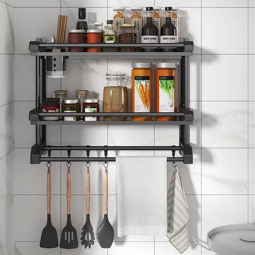 Bathroom Rack Wall-mounted Towel Rack- Double Layer - 50cm