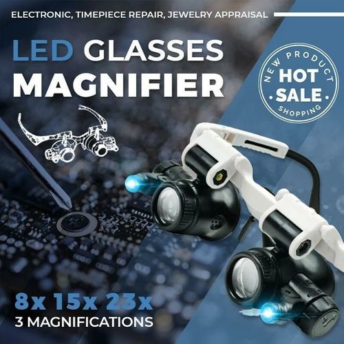GLEAVI Retractable Lens Magnifier 1pc Led Magnifying Glass Metal Lens Antique Work Watch Repair Magnifier