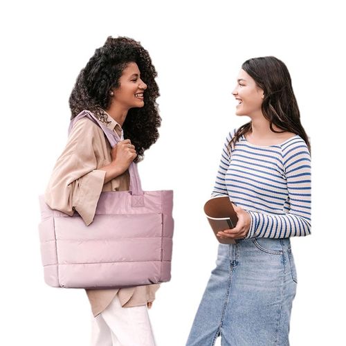 Lightweight Puffy Tote Bag White