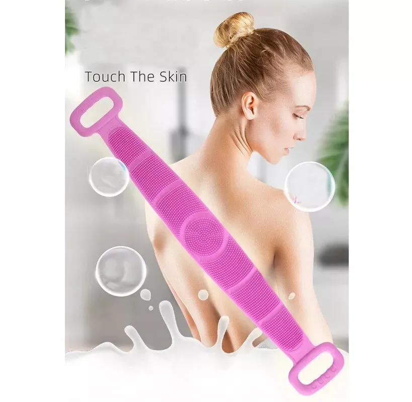 Silicone Body Scrubber Belt (3 pieces, random colors)