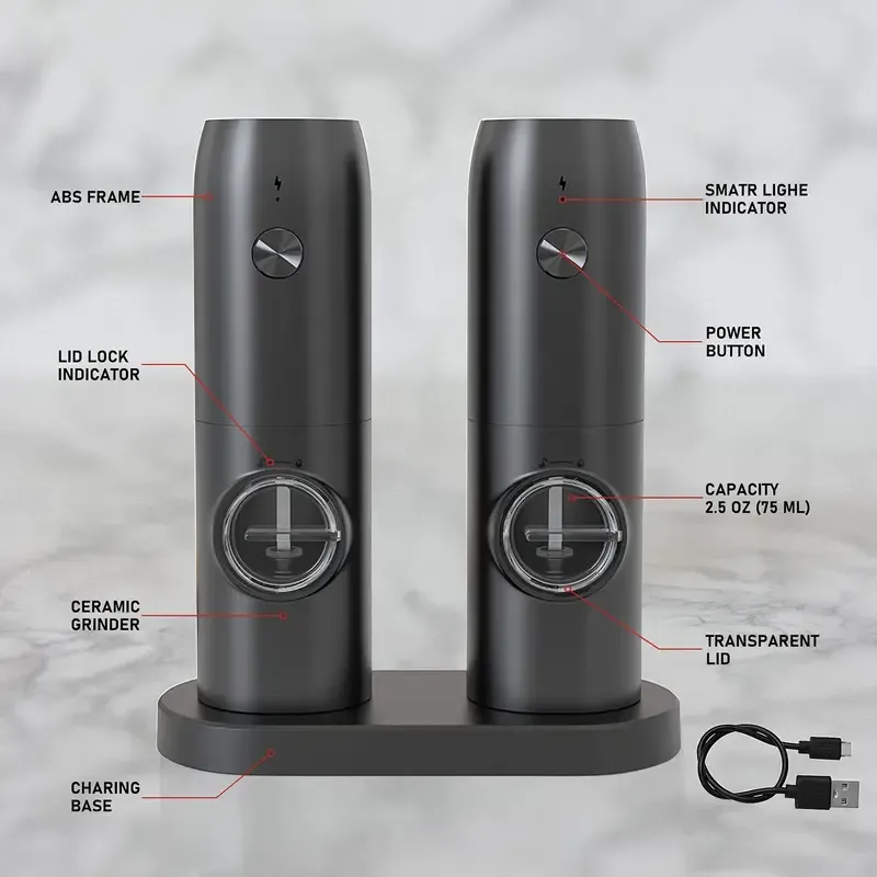 Rechargeable grinder electric rose salt pepper flax seed grinder household wireless electric grinder
