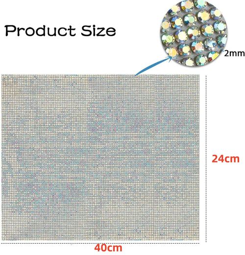 Bling Rhinestone Sheets, Glitter Rhinestone Stickers Self Adhesive for DIY Craft, Gem Sheet for Car Decoration, 24 x 40 cm (AB Color)
