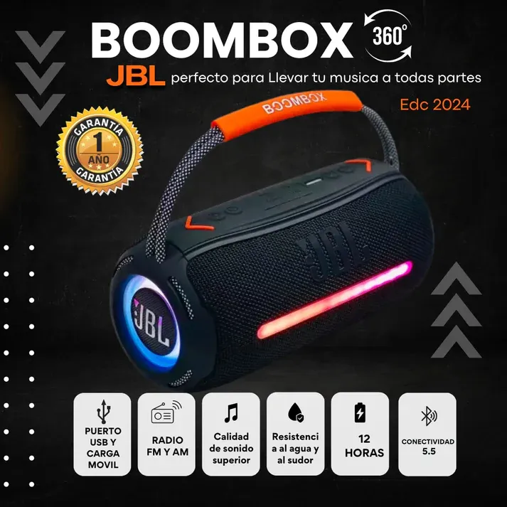 BOOMSBOX360 Bluetooth audio RGB marquee portable speaker high power 20 watts