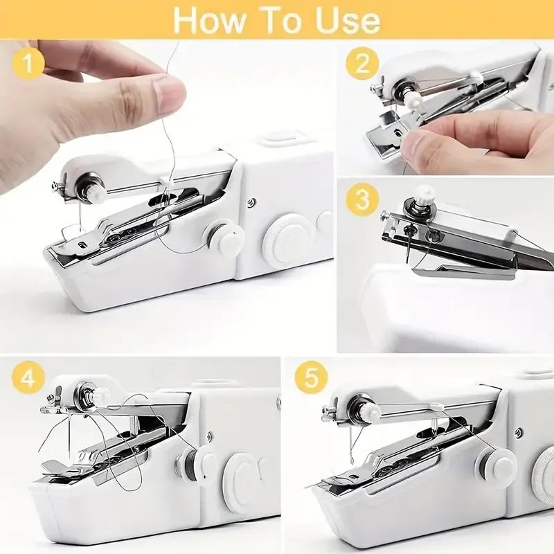 Handheld portable sewing machine