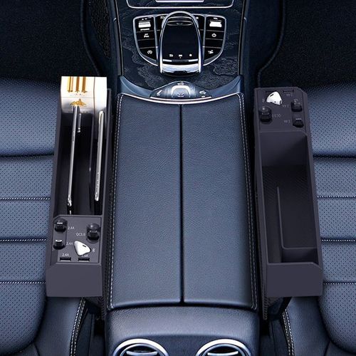Car Seat Gap Filler Organizer With CellPhone Charging Cables