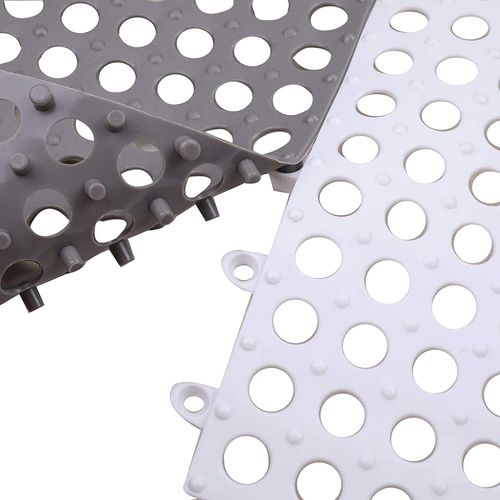 8Pcs Bathroom and Bathroom Splicing Non-Slip Mat Shower Waterproof Mat PVC Household Non-Slip MatHollow Anti-Slip Mat(30*30cm)