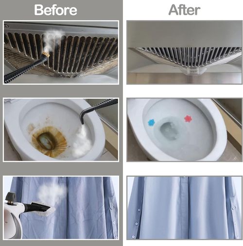 Handheld Steam Cleaner 11-Piece Accessory Set, Perfect for Stain Removal, Curtains, Car Seats, Floor, Window Cleaning, Grey