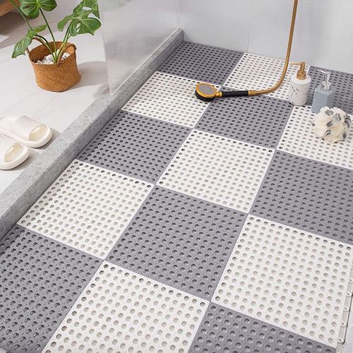 8Pcs Bathroom and Bathroom Splicing Non-Slip Mat Shower Waterproof Mat PVC Household Non-Slip MatHollow Anti-Slip Mat(30*30cm)