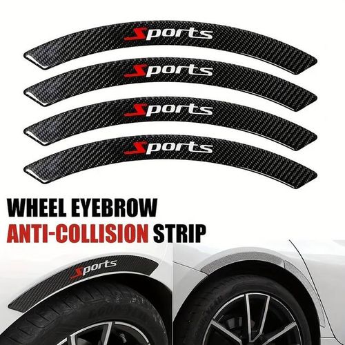 4pcs Car Anti-collision Strips, Carbon Fiber Wheel Decorative Strips, Bumper