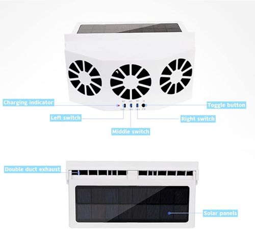 Solar Car Fan Auto Power Air Vent Fan for Car,portable Saving Energy Vehicle Window Cooler Fan, Car Exhaust Fan Cooler Circulate Ventilator ,suitable for Most Cars