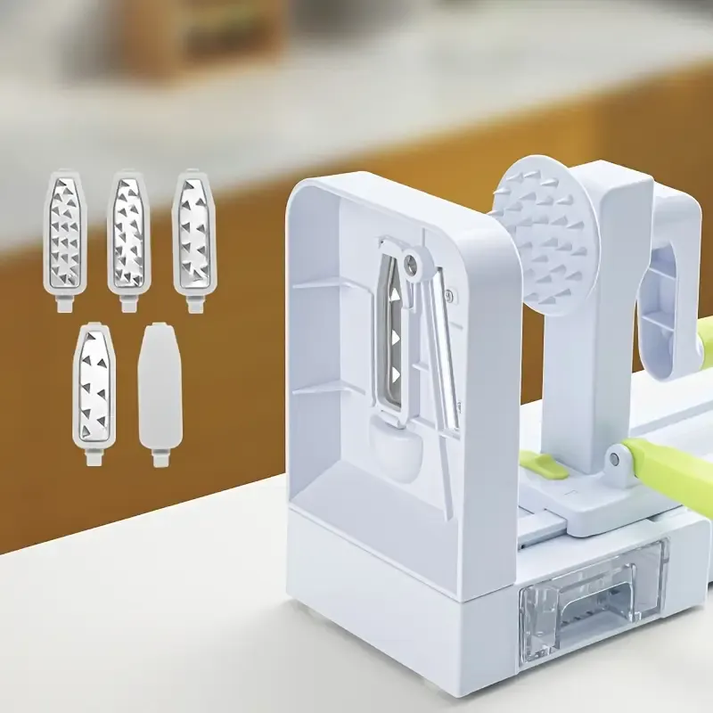 Manual Vegetable Spiralizer and Slicer – Hand-Crank Plastic Potato Tower Chopper, Grater, and Shredder for Uniform Slices of Potatoes, Carrots, Cucumbers, and More – No Electricity Needed, Vegetable Slicer And Chopper