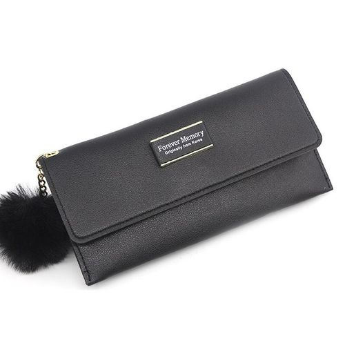 Lady Purse Solid Color Wallet Women's Card Wallets - Black