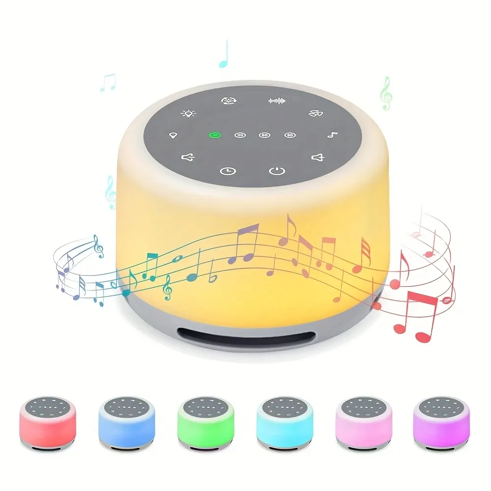 Sleep Sound Machine 24 Natural Soothing Sounds 7 Color Breathing Lights and Night Light with Timer Memory Feature Rechargeable Portable White Noise Machine for Baby Kids Adults