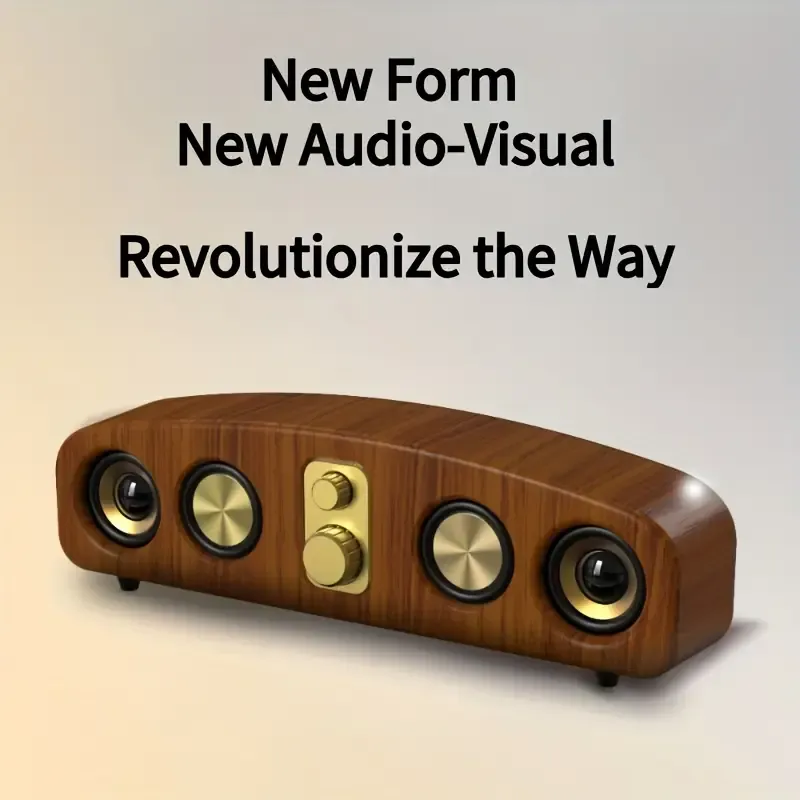 Elegant Wood Grain Portable Wireless Speaker with Enhanced Bass, Sleek 3D Surround Sound - Rechargeable via USB Battery, Ideal for Parties & Gifts-Wood Grain Color