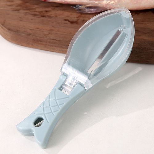 Fish Scaler, Fast Fish Scale Remover Fish Scale Remover with Cover Handheld Fish Skin Descaler Portable Scaling Tool for Home Kitchen
