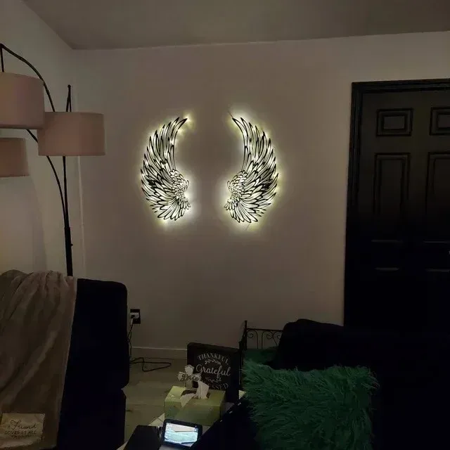 1 Pair Metal Angel Wings Wall Decor