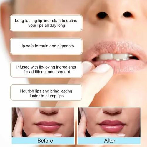 3 Pcs Lip Liner,Stay Non Peel Off Lip Line Tattoo,Peel Off Lip Liner Stain, Show Lip Color Does Not Take Off Makeup,Outlines Lip Shape Lip Stain (3Mixcolor)