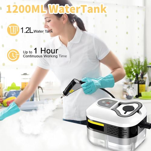 Handheld Steam Cleaner, 2500W High Pressure Steamer Cleaner with 1200ml Water Tank, 6 Speed Portable Steam Cleaner with Handle Holder, Steam Cleaning Machine for Furniture, Car, Kitchen, Tile