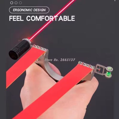 High Precision Laser Slingshot Bow Big Power Stainless Steel Catapult Hunting Accessories Rubber Band Outdoor Shooting Practice