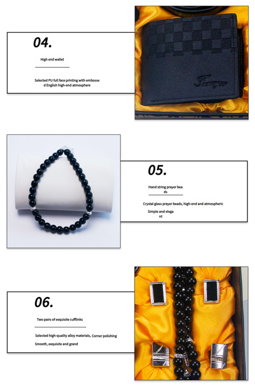 11-piece black high-end business men's watch gift box set wallet keychain bracelet companion gift Valentine's Day gift