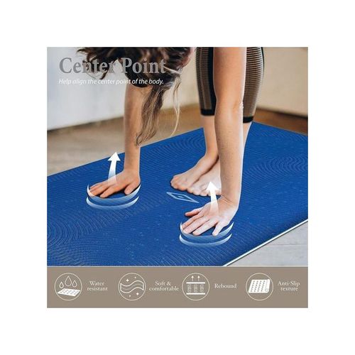 THICK Gym-Yoga Mat + Carrying Strap - Blue