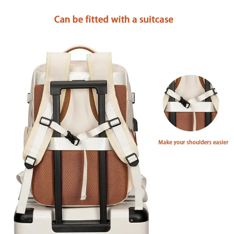 Travel Backpack 46x20x30 Cabin Plane Waterproof Expandable Weekender Laptop With USB Port Ryanair Carry-On Women Men Backpack W02