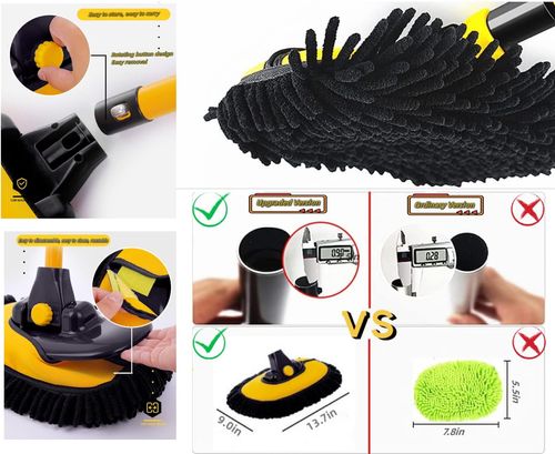 Car Wash Brush Mop with Long Handle Microfiber Cleaning Broom Kit Tool