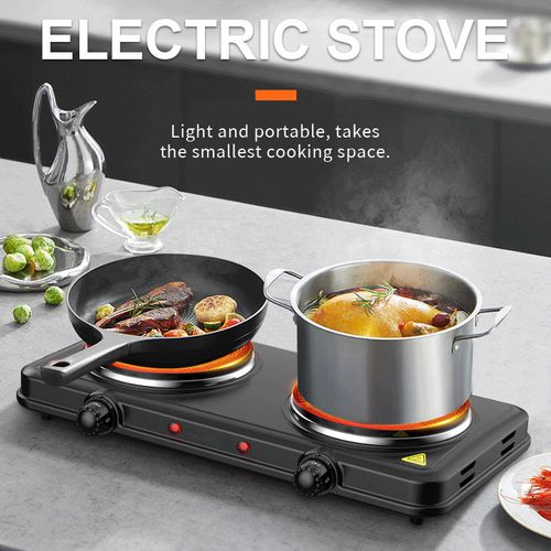 Electric Hotplate - Double Burner + Free Gift
