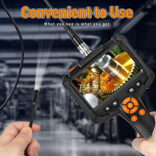 Endoscope Camera with Light, Borescope Camera with Screen, 1080P HD Snake Camera with 8 LED Lights, IPX7 Waterproof Handheld Endoscope, 5M Semi-Rigid Bore Scope Gadgets(4.3-inch IPS)