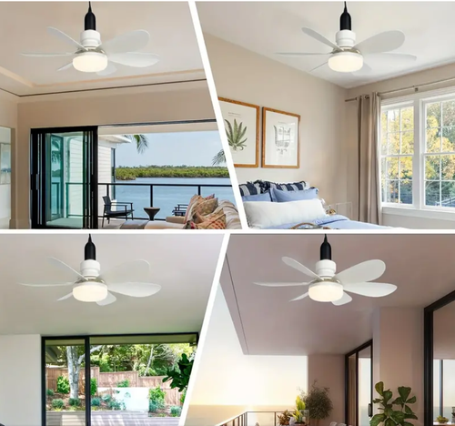🔥🔥 2-IN-1 PORTABLE CEILING FAN & LIGHT with Remote Control