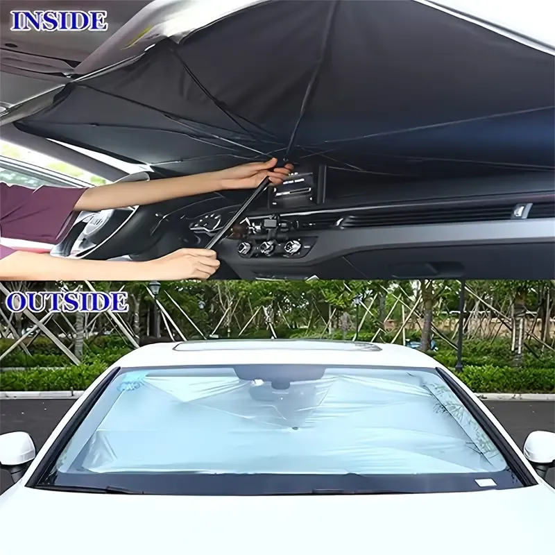 Car sunshade large titanium silver sunshade car sunshade front windshield sun protection heat insulation retractable folding sun protection curtain