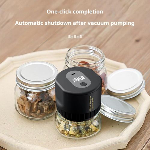 Automatic Mason Jar Vacuum Sealer, Leakproof Electric Sealer with Strong Suction, Made of Premium Materials, for Food Preservation and Waste Reduction