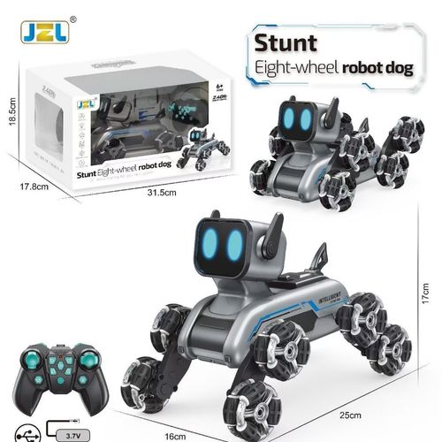 Children's Intelligent Remote Control Robot Dog Toy Car Eight-Wheel Stunt Mechanical Dog Gesture Sensing Climbing Car