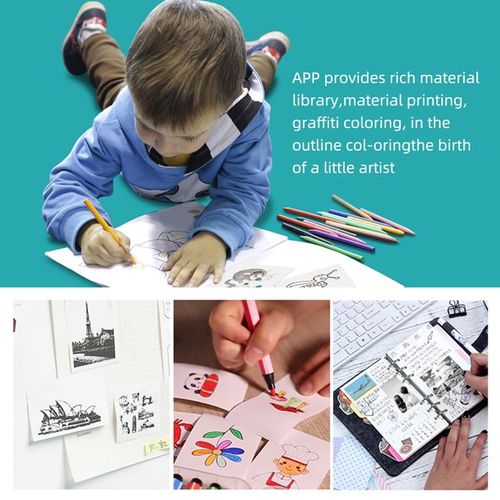 Bisofice Mini Pocket Photo Printer Portable Thermal Printing Machine 203dpi Wireless BT Connection