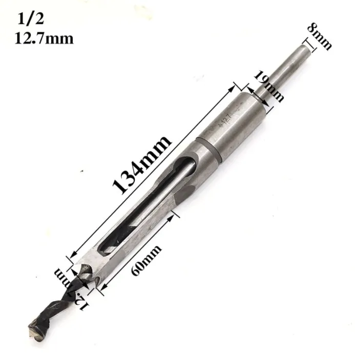 4pcs Wood Drill Bit Carpenter Square Drill Bit Tool Guide Positioner 6.4mm 8mm 9.5mm 12.7mm