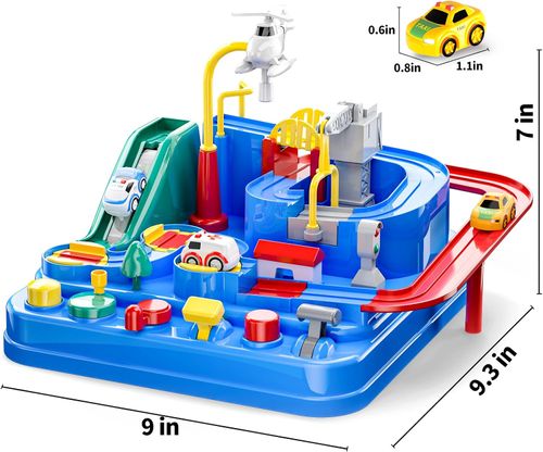 Kids Toys for 3 4 5 6 7 8 Year Old Boys Girls Race Track Car Adventure Toys for Boys Age 3, City Rescue Car Toys for Toddlers 2-4 Years, Educational Christmas Birthday Gifts