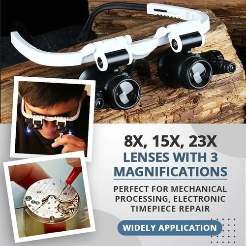 GLEAVI Retractable Lens Magnifier 1pc Led Magnifying Glass Metal Lens Antique Work Watch Repair Magnifier