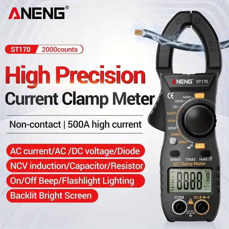 ANENG digital display clamp multimeter high precision portable electrician repair clamp current Multifunctional clamp meter