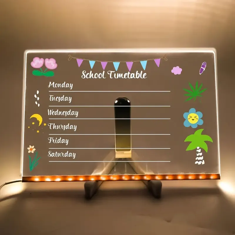 Modern USB LED Acrylic Message Board with Stand(30*20CM)